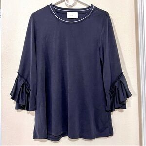 JUST Female Luna boho Black trim ruffle sleeves blouse women’s M Need supply